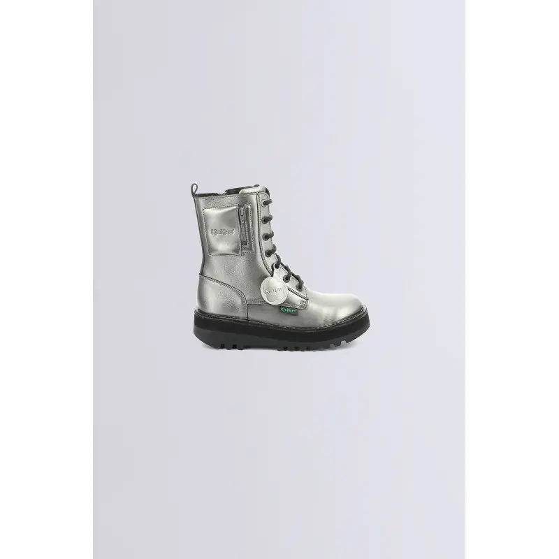 KICK POCKET GRIS METALLISE BOTTINES Cuir  Femme