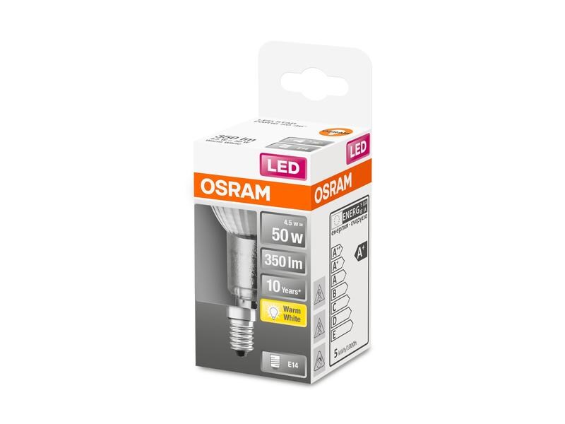 OSRAM Lampe Star PAR16, 4.5W, E14 Warmweiss LED-Reflektorlampe PAR16 mit Retrofit-Stecksockel