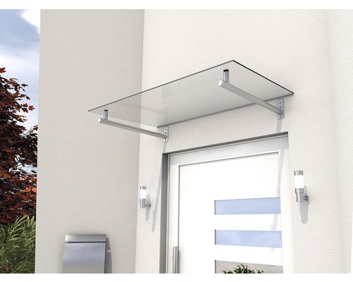 Gutta luifel roestvrij staal HD140 VSG 140x80 cm