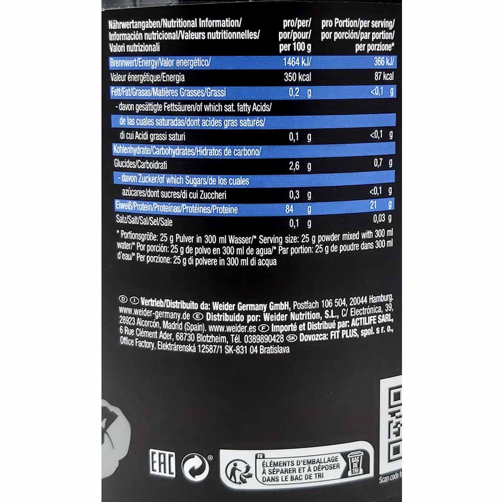 Weider Clear Isolate 500g Blue Raspberry Geschmack MHD:20.9.25