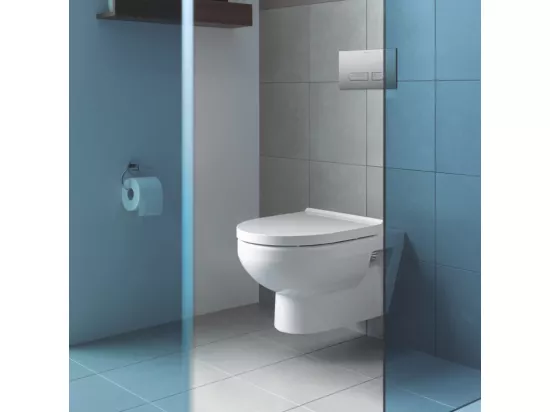 Pack WC suspendu sans bride compact DURAVIT Duravit No.1 + bâti support GROHE Rapid SL Projet + abattant + plaque noir mat