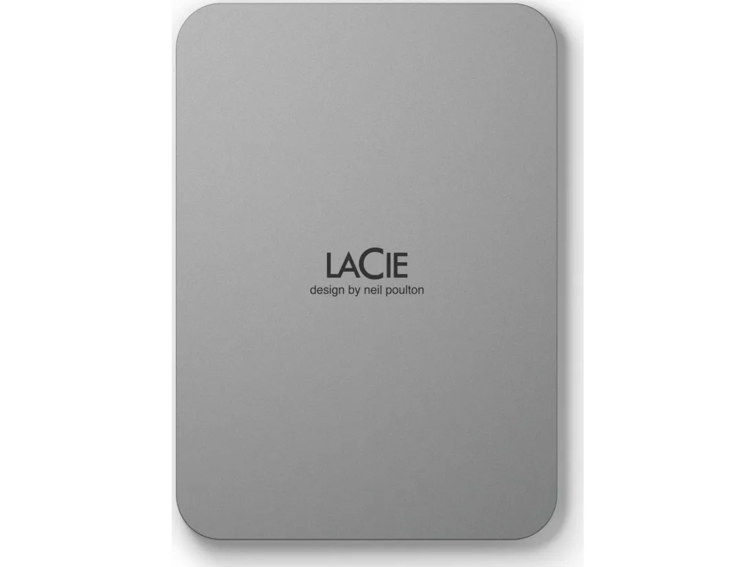 LaCie Mobile Drive STLP5000400 - Harddisk - 5 TB - ekstern (bærbar) - USB 3.2 Gen 1 (USB-C stikforbindelse) - månesølv