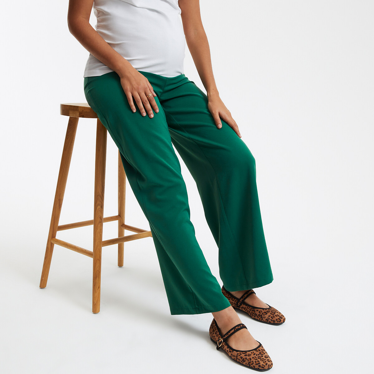 COLEÇÃO LA REDOUTE<br>Calças de maternidade largas, cintura alta