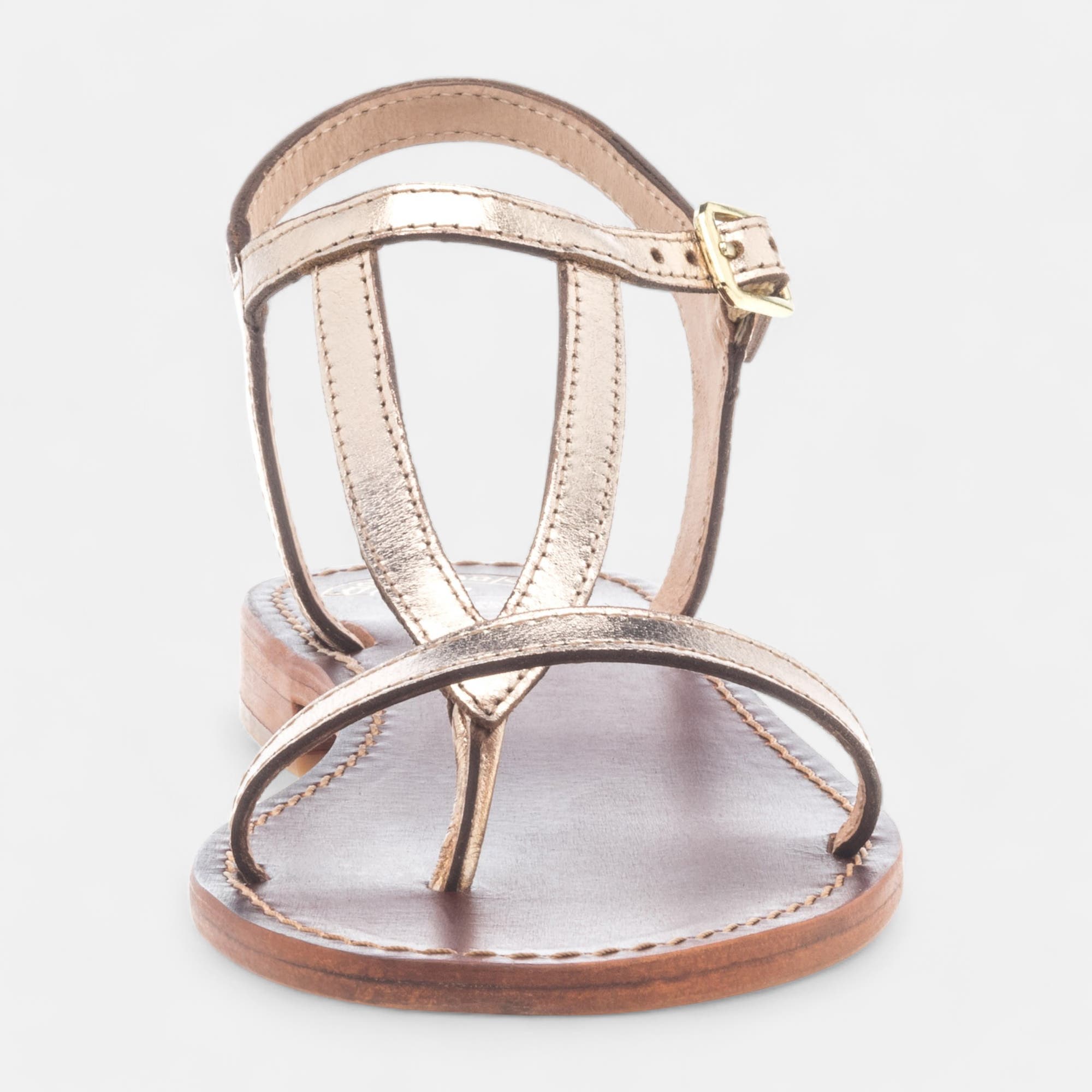 Nu-pieds Femme en cuir or
