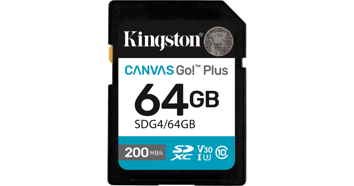 KingstonCanvas Go! Plus SDXC 64 GB geheugenkaart  (Zwart, Class 10, UHS-I U3, V30)