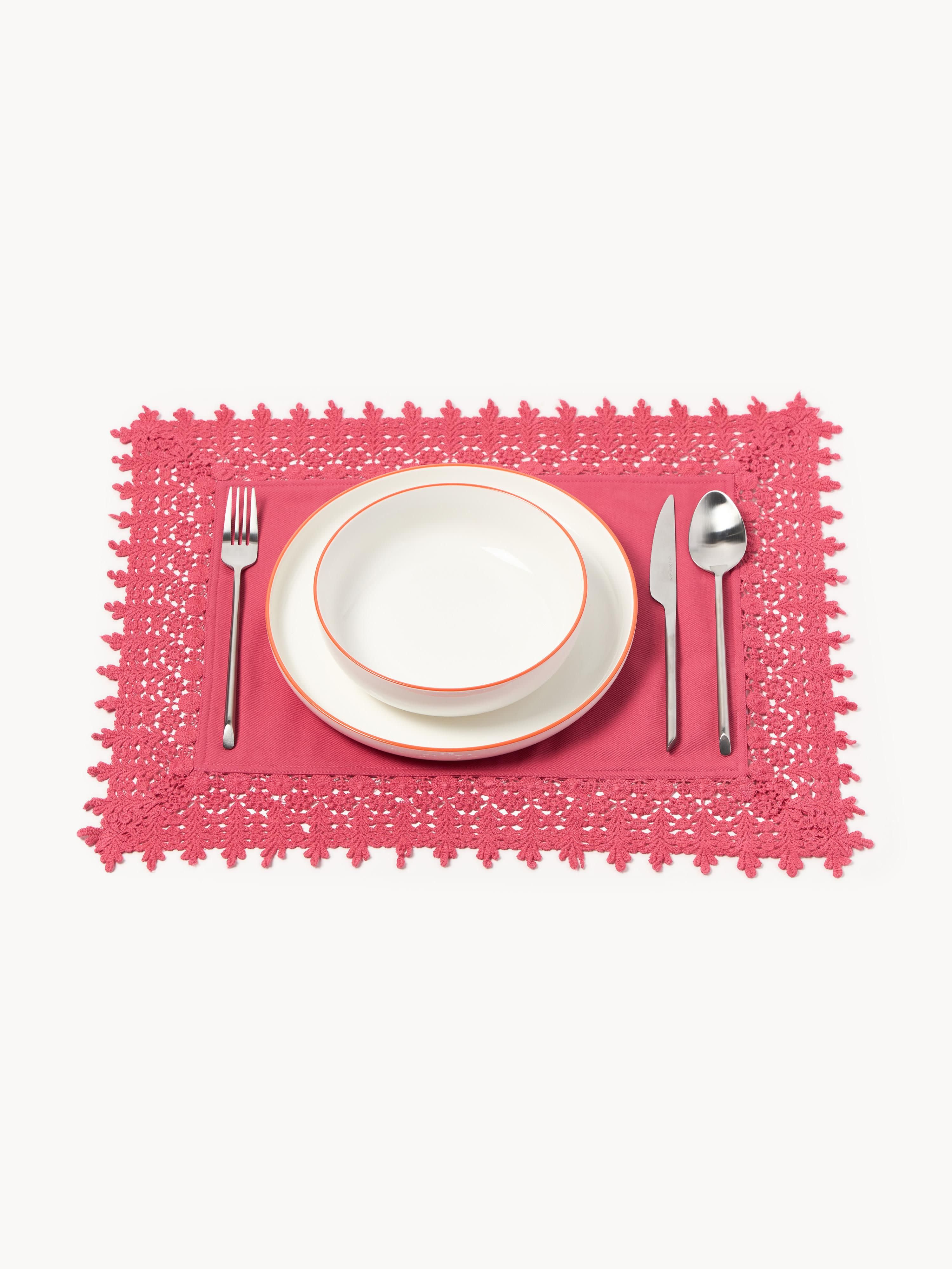 Placemats Flavia met kantrand, 2 stuks