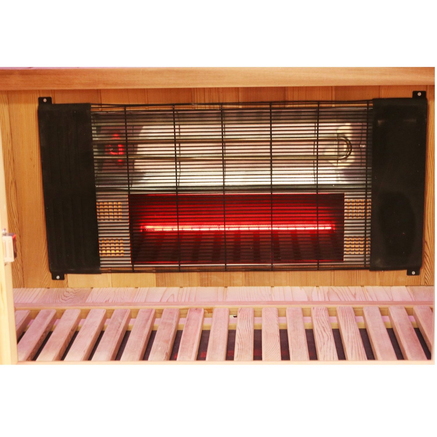 Dewello® Infrarotkabine Infrarotsauna PIERSON PRO 135cm x 105cm Hemlock-Zeder inkl. DUO Strahler, Vollspektrumstrahler, Bodenstrahler
