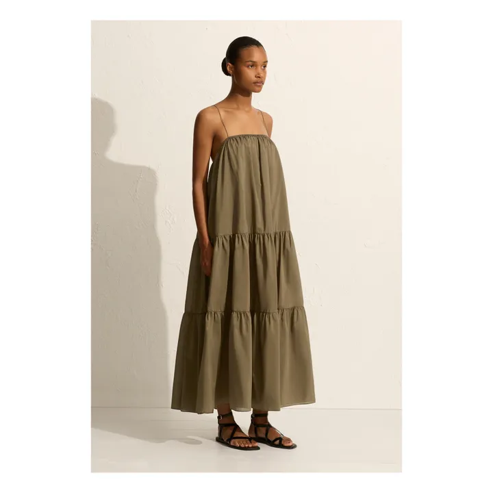 Matteau Robe Voluminous Tiered | Vert olive
