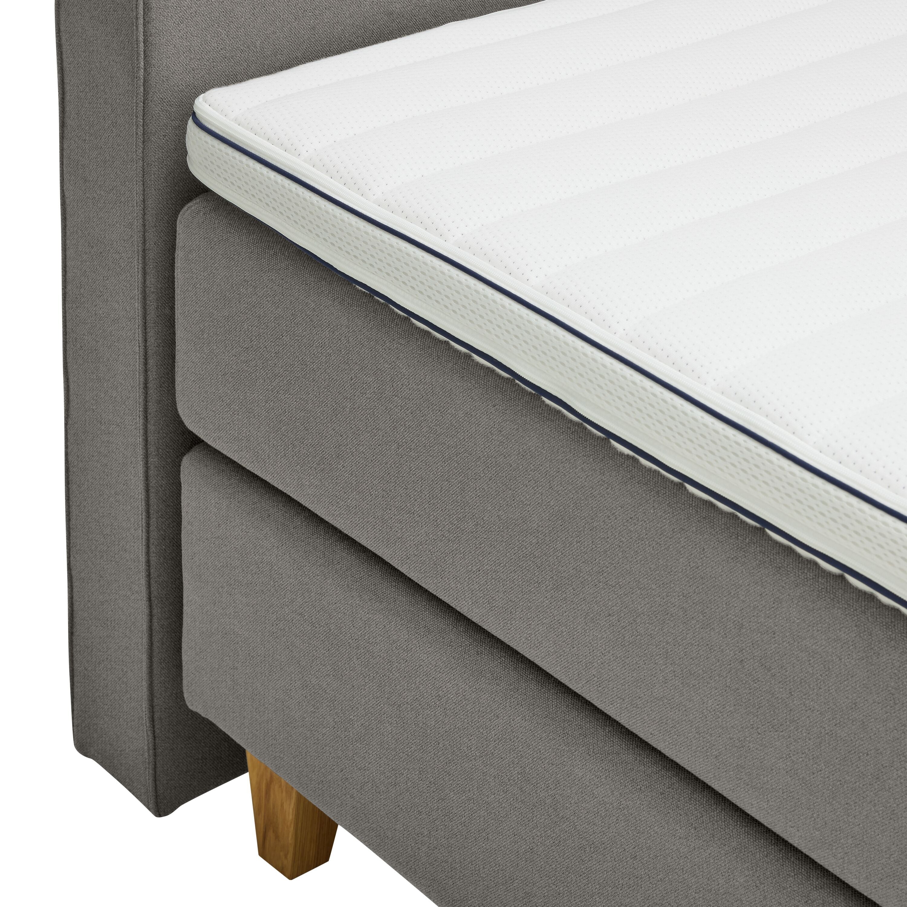 bico GOODNIGHT Boxspringbett - Perlgrau / B: 160.0 cm x T: 200.0 cm