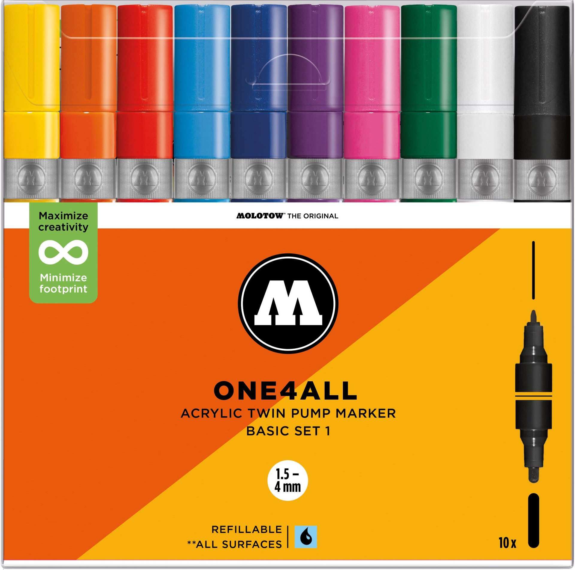 Molotow Lackmarker One4all Acryl Twin, 10er-Set