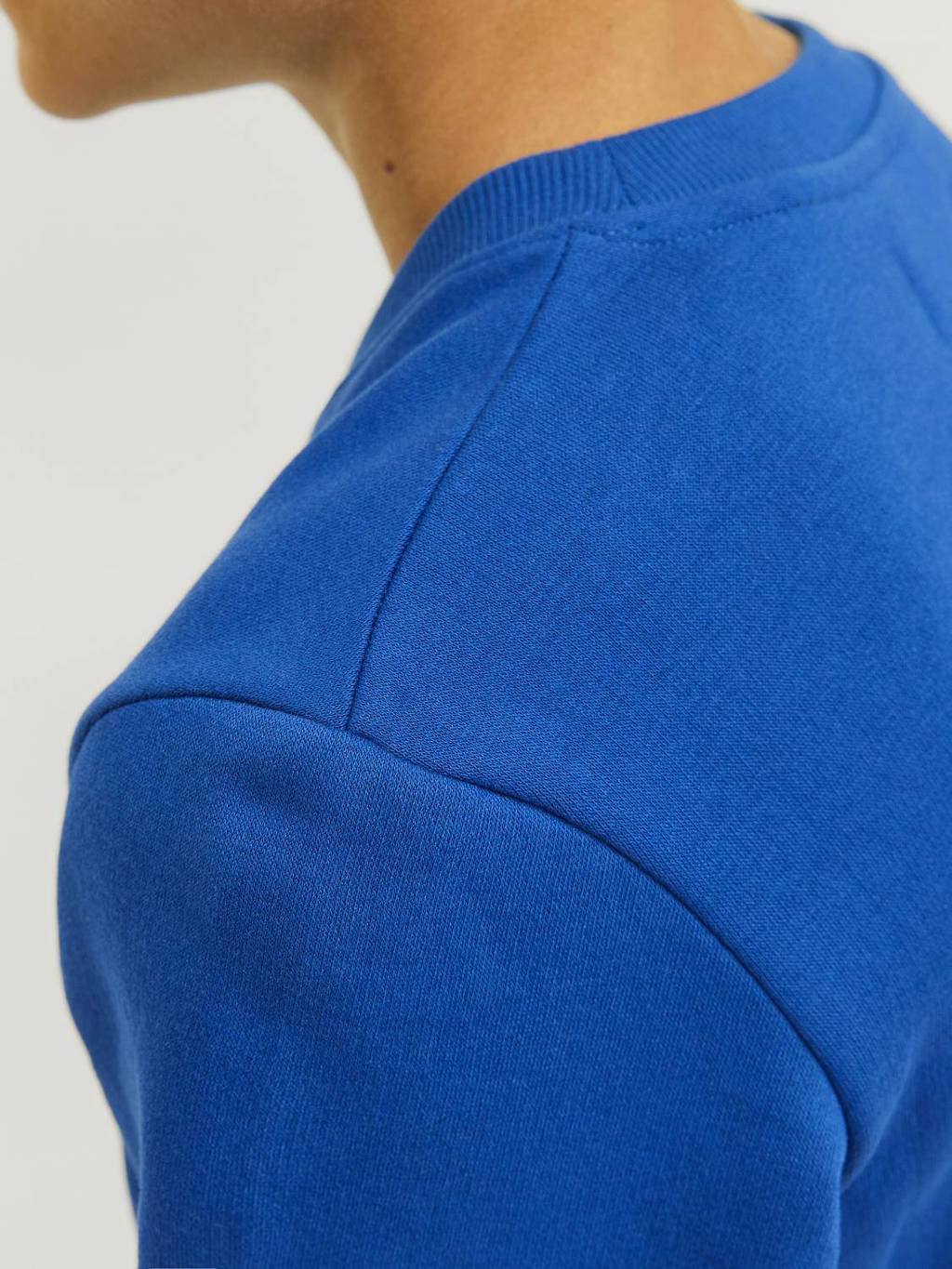 JACK & JONES sweater JCOMOUNTAIN met printopdruk hardblauw