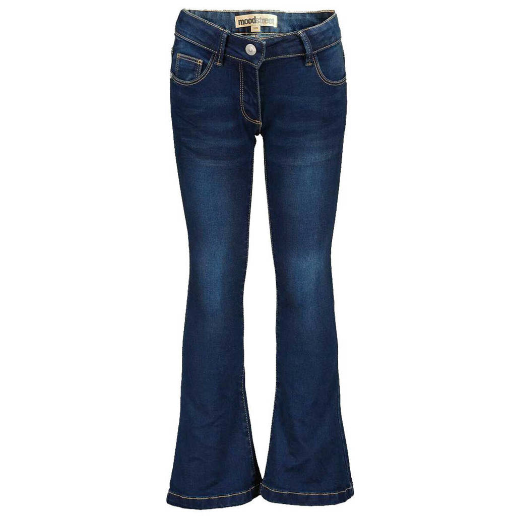 Moodstreet flared jeans donkerblauw