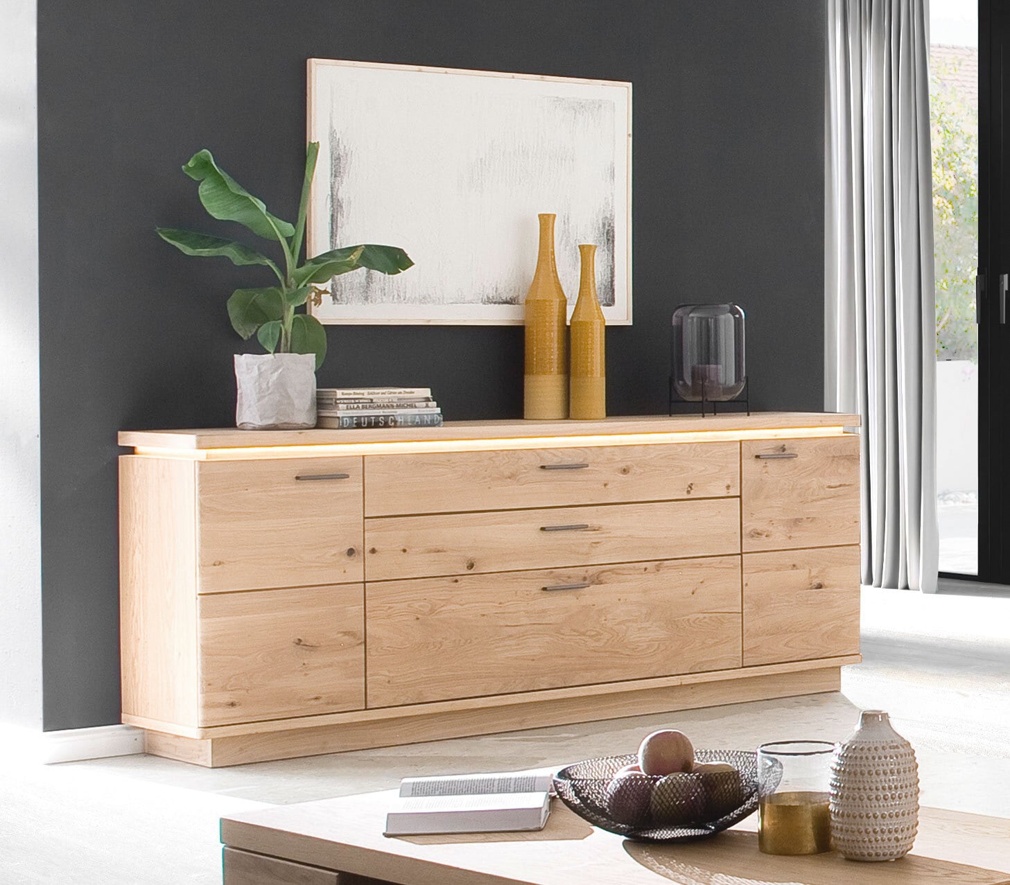 Sideboard BARCELONA 210 cm Balkeneiche bianco
