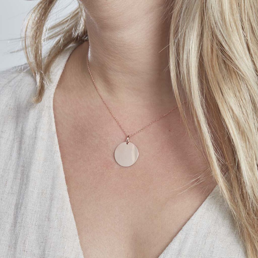 Pendentif Sirona Pastille Gravable Or Rose