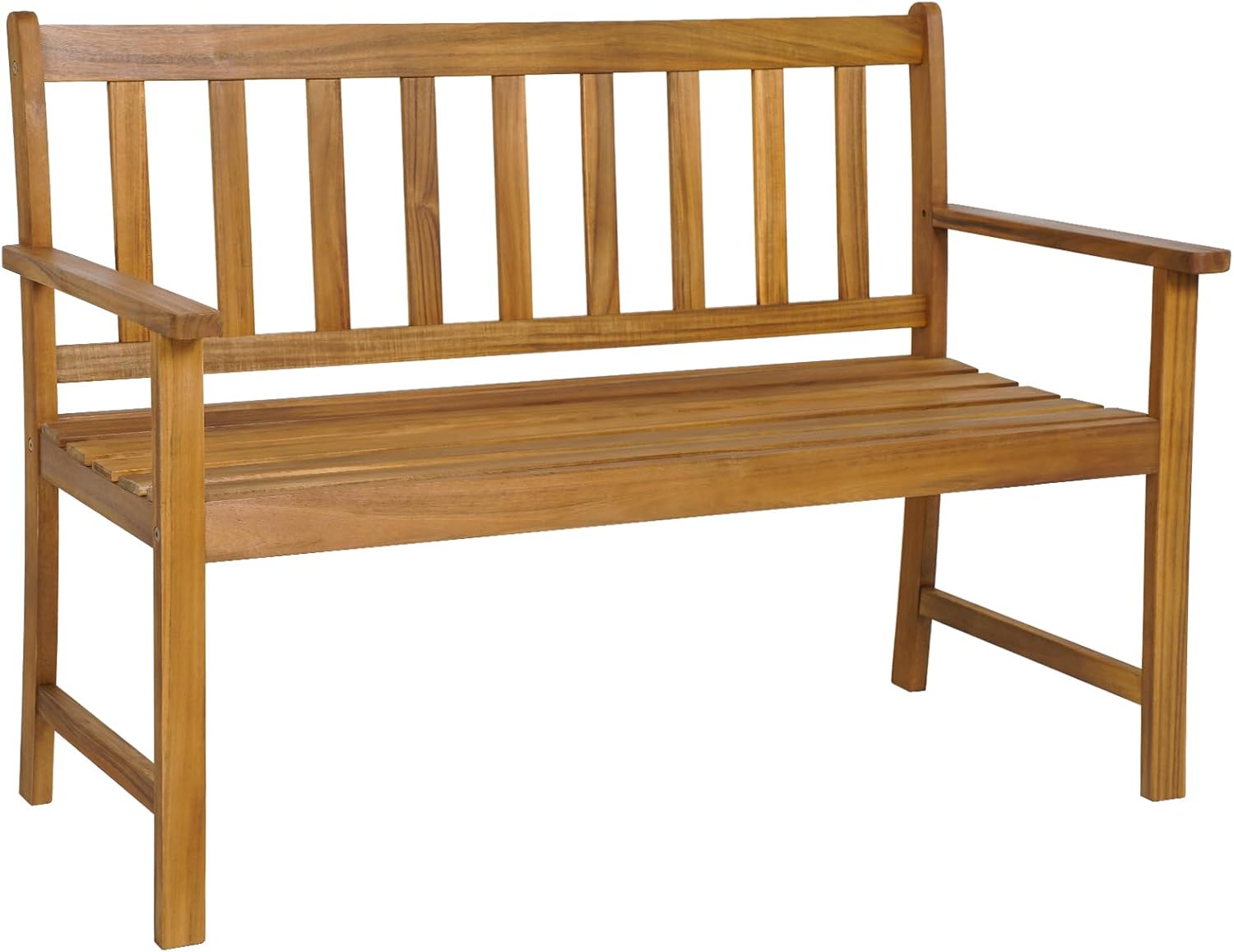 COSTWAY Gartenbank Holz, Holzbank wetterfest, 2-Sitzer Sitzbank aus Akazienholz, Balkonbank bis 360 kg belastbar, Terrassenbank, Parkbank für Terrasse, Balkon, Garten