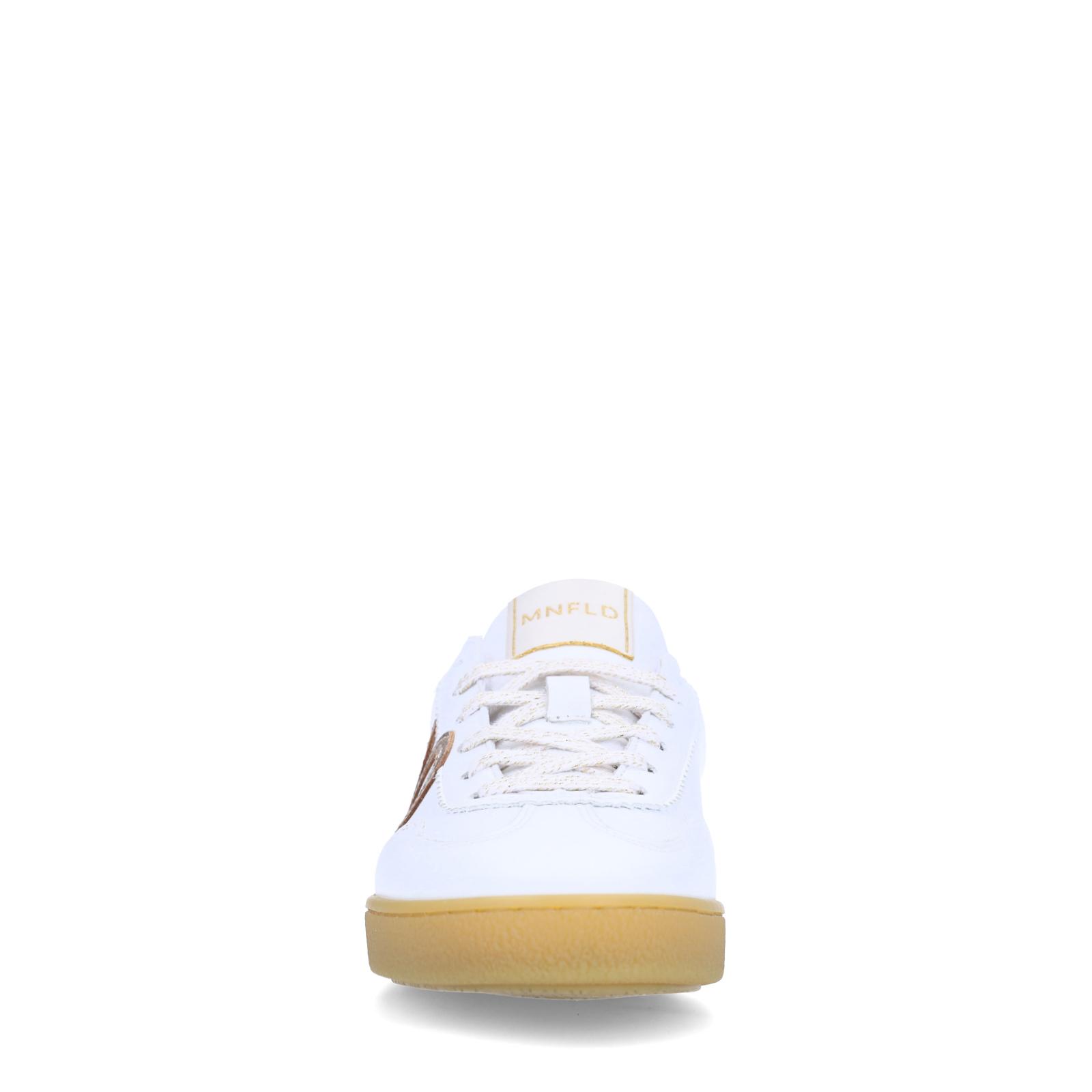 Witte leren sneakers met metallic details