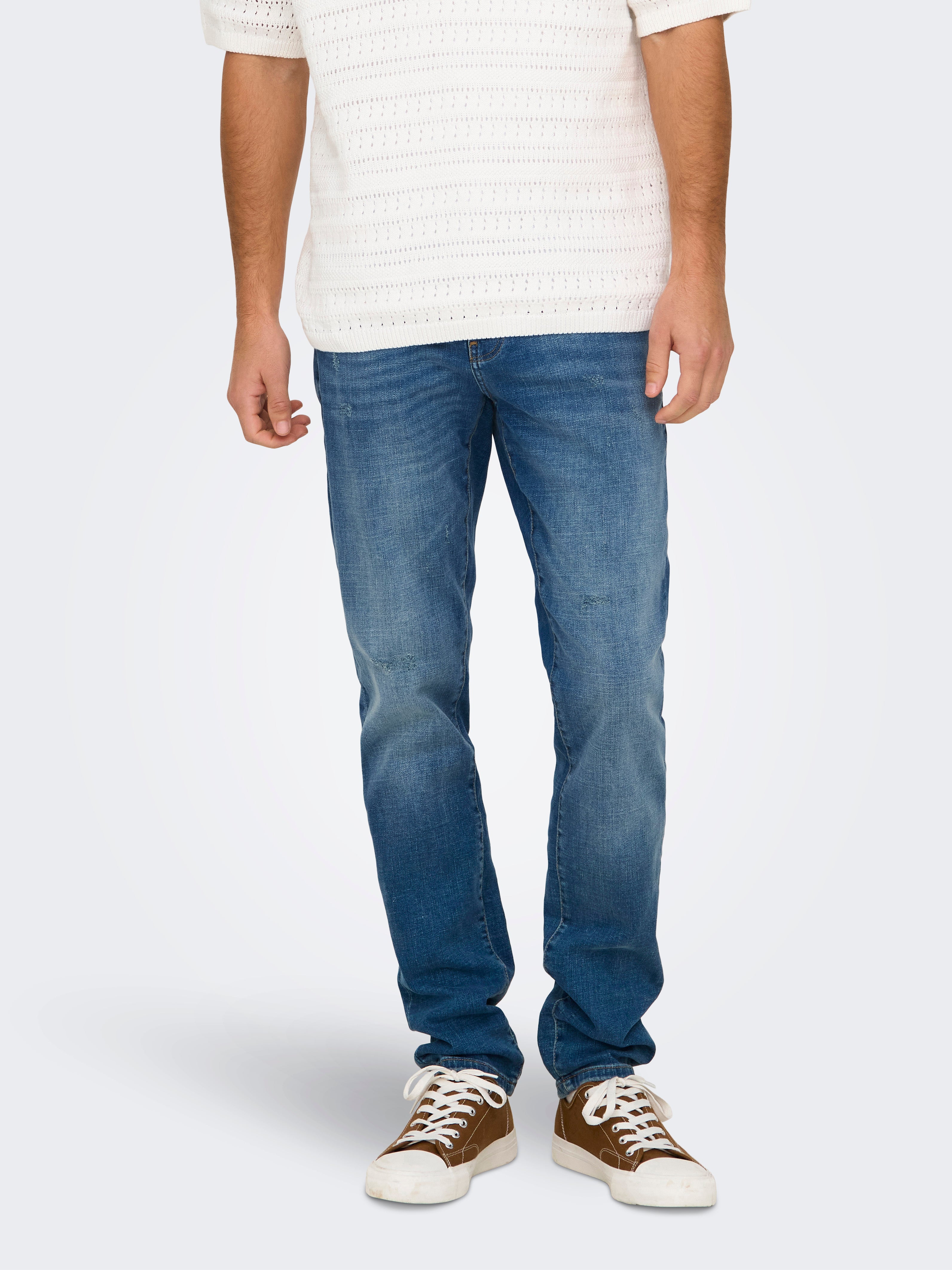 ONSLOOM Niedrige Taille Slim Fit Jeans Light Medium Blue Denim