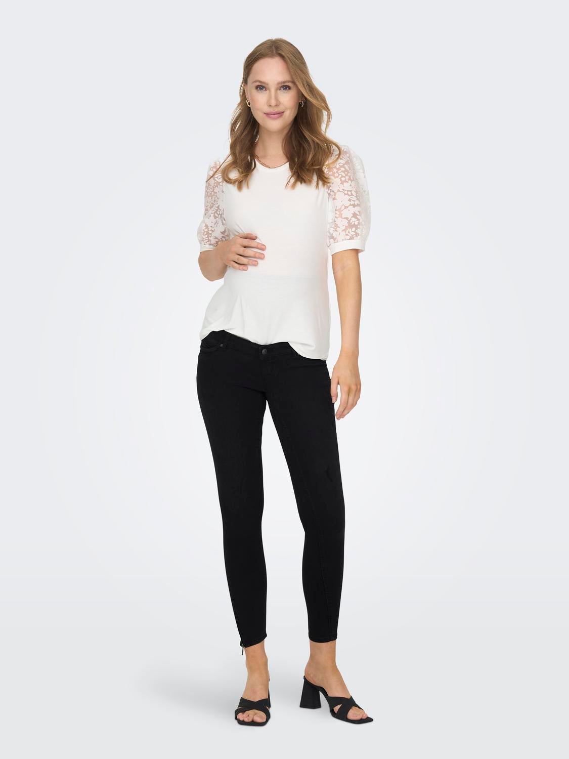 OLMKENDELL Mittlere Taille Skinny Fit Jeans Washed Black
