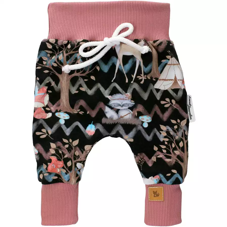 Land Juwelen Hose Handmade schwarz rosa