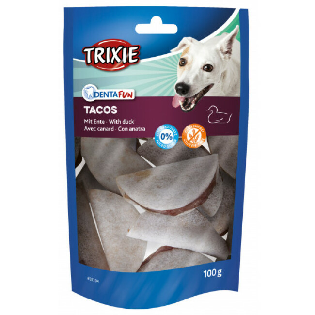 Friandises pour chien Tacos peau de boeuf fourrée