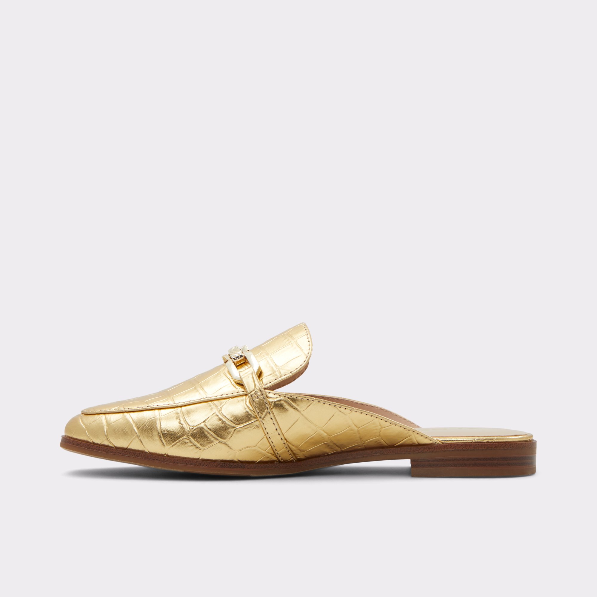 Alaeladar Gold Women Mule Shoes