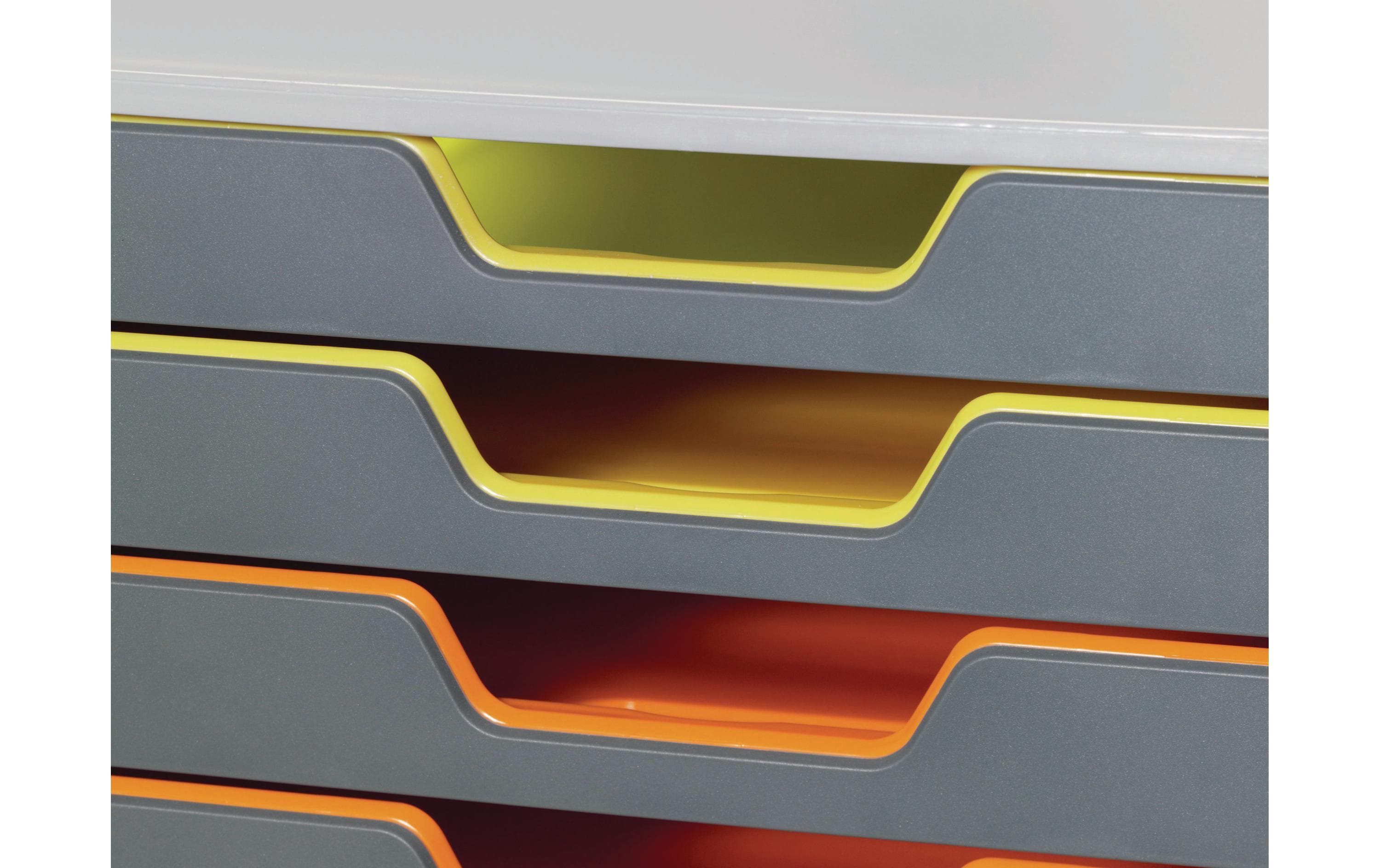 Schubladenbox Varicolor 10Mit zehn farbigen Schubladen