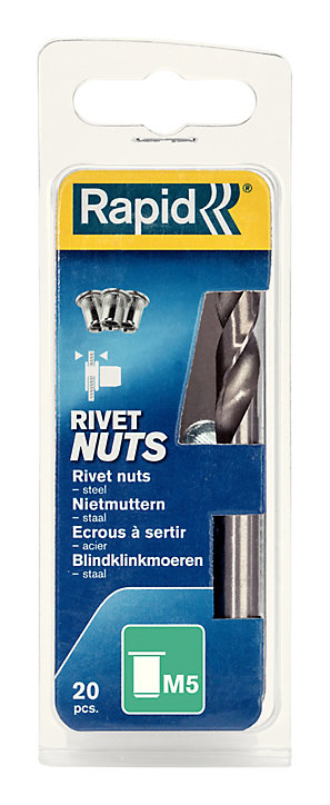 Ecrous à sertir Rapid M5, lot de 20 pièces