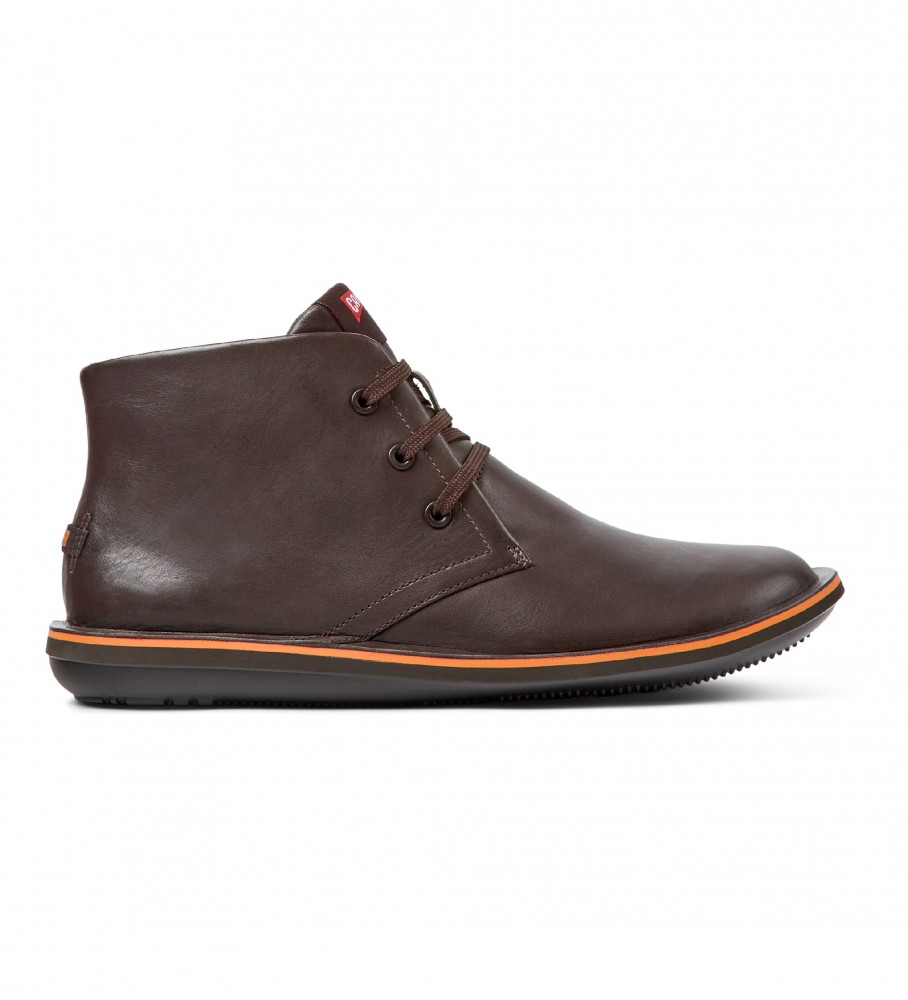 Botas de cano curto Camper Beetle em couro marrom