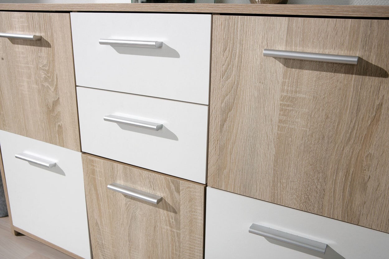 Kommode Maxim 115x77x30 cm Dekor Sonoma-Eiche/Weiß