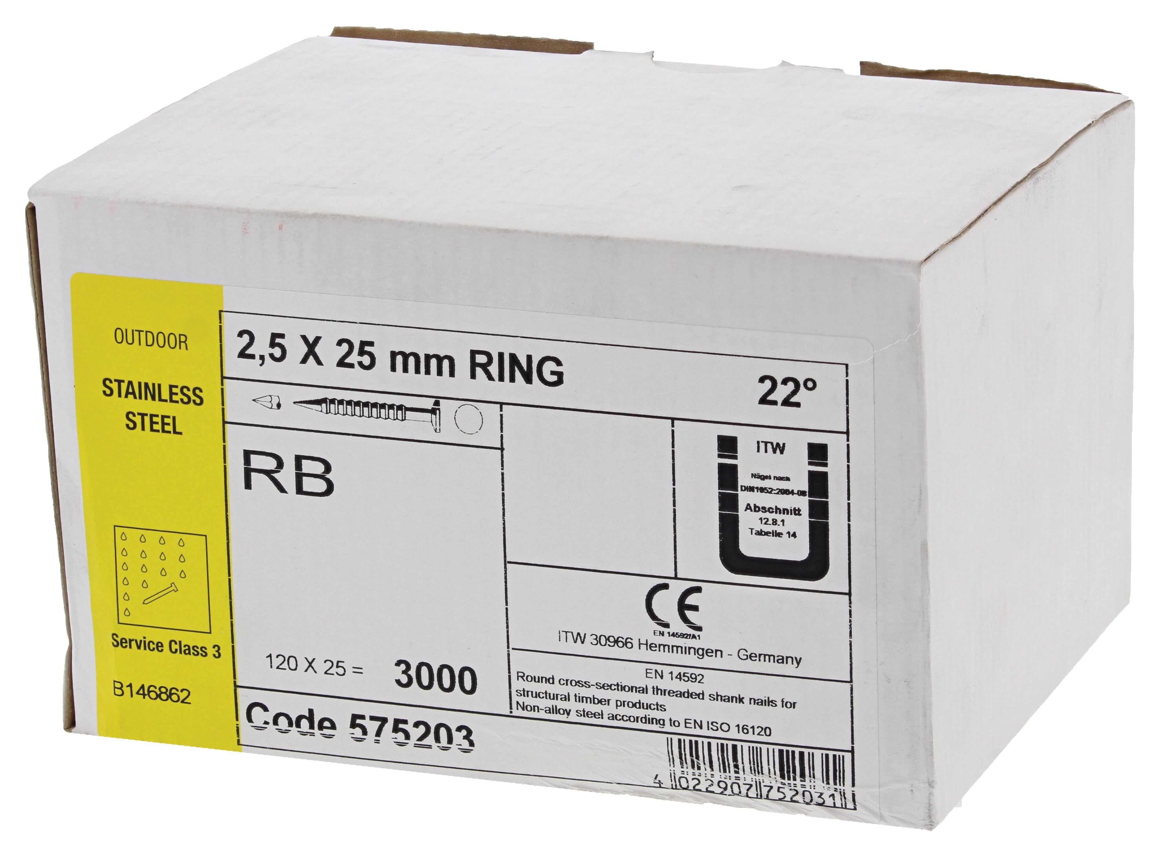 Haubold Haften op strip RB 2,5x25 ring inox A2 FH  - 575203