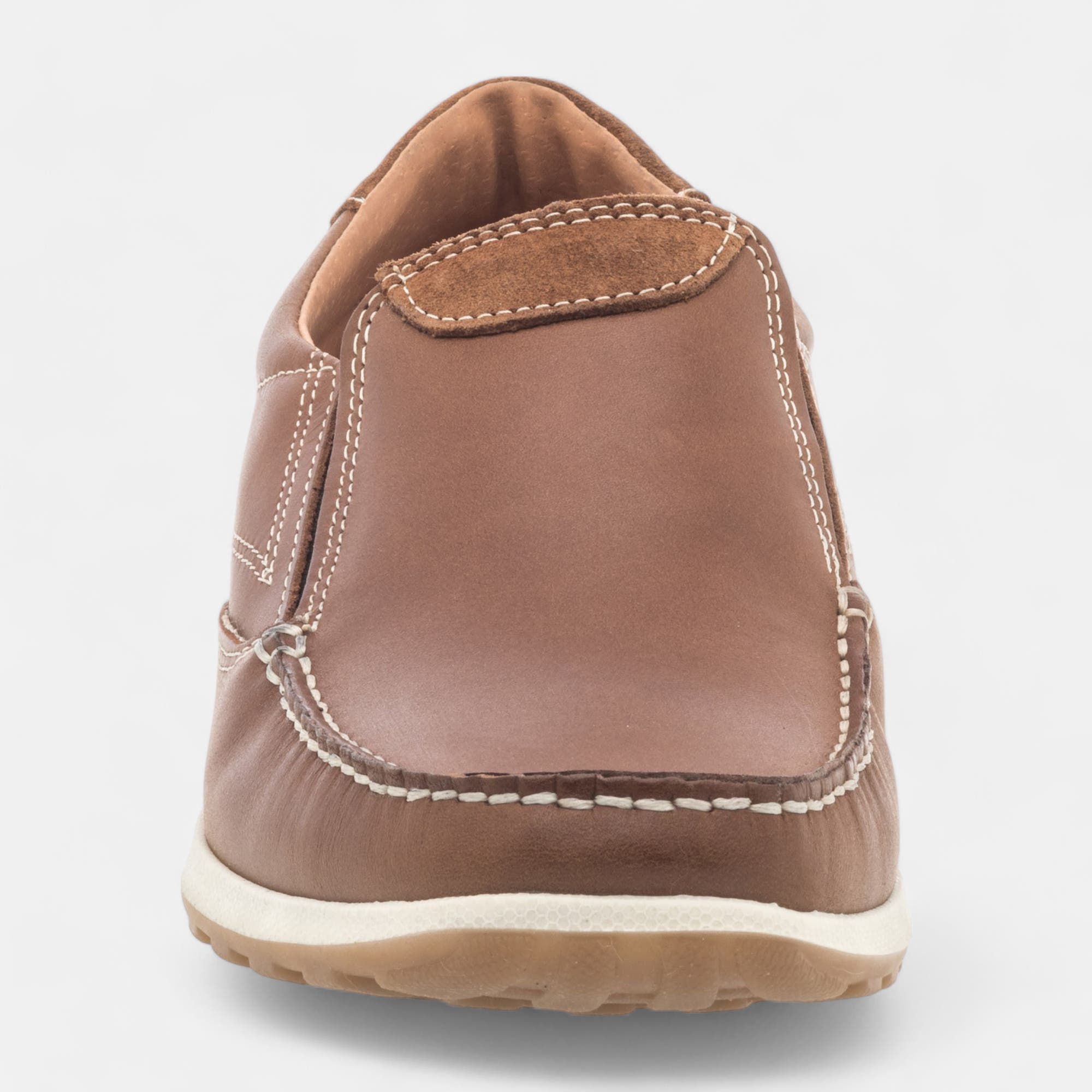 Mocassins pieds sensibles Homme en cuir cognac