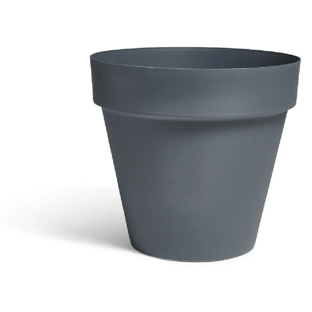 Cache pot rond gris uni lisse gris 76 L