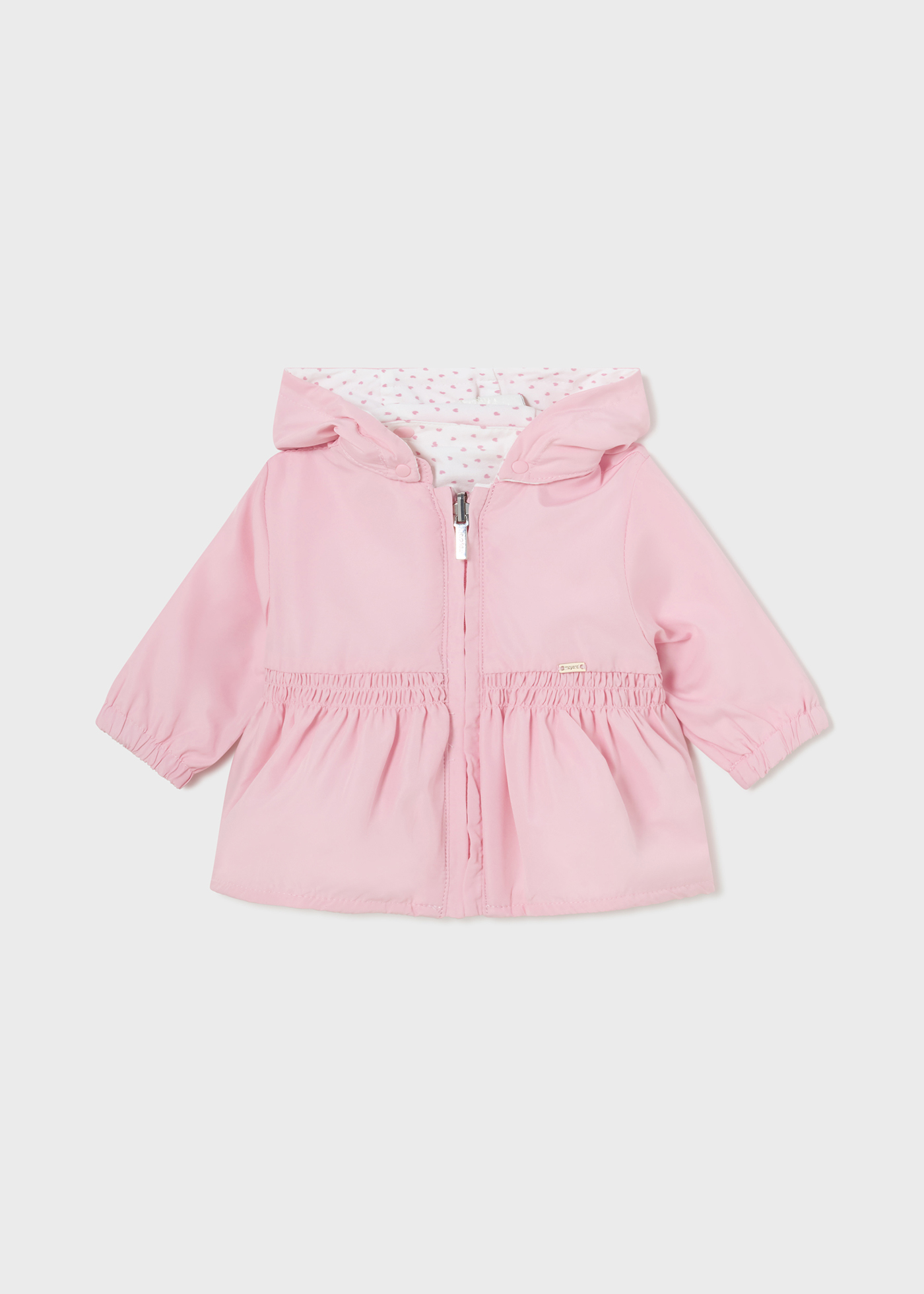 Jaqueta corta-vento reversível para recém-nascidos, rosa bebê