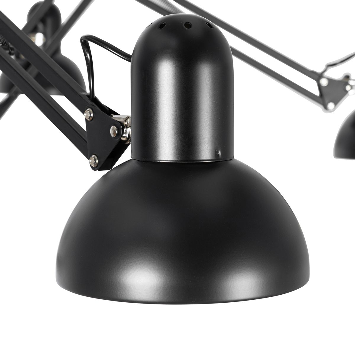 Industriële hanglamp zwart 6-lichts verstelbaar - Hobby Spinne