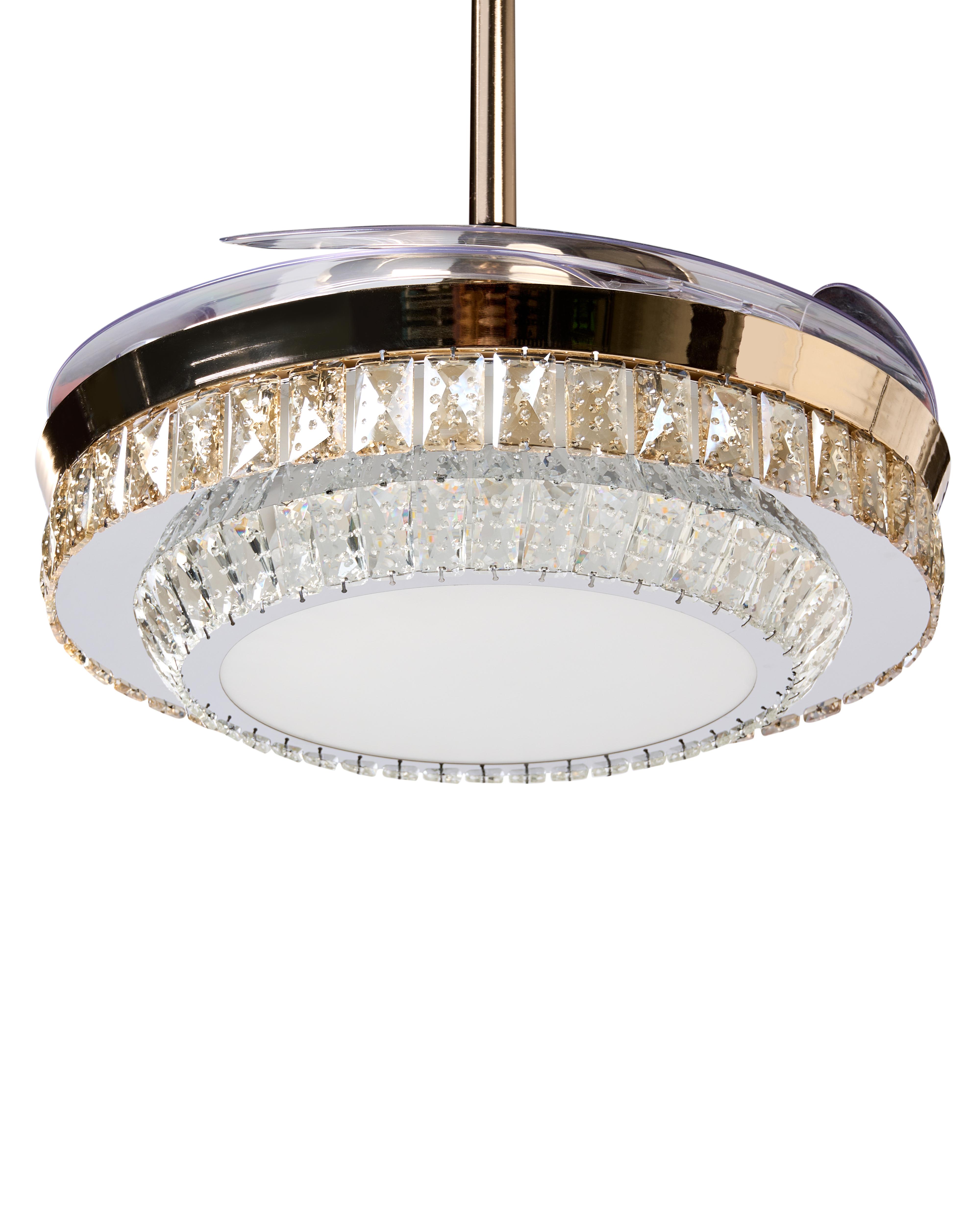 Plafondventilator met verlichting ASHLEY met afstandsbediening Goud