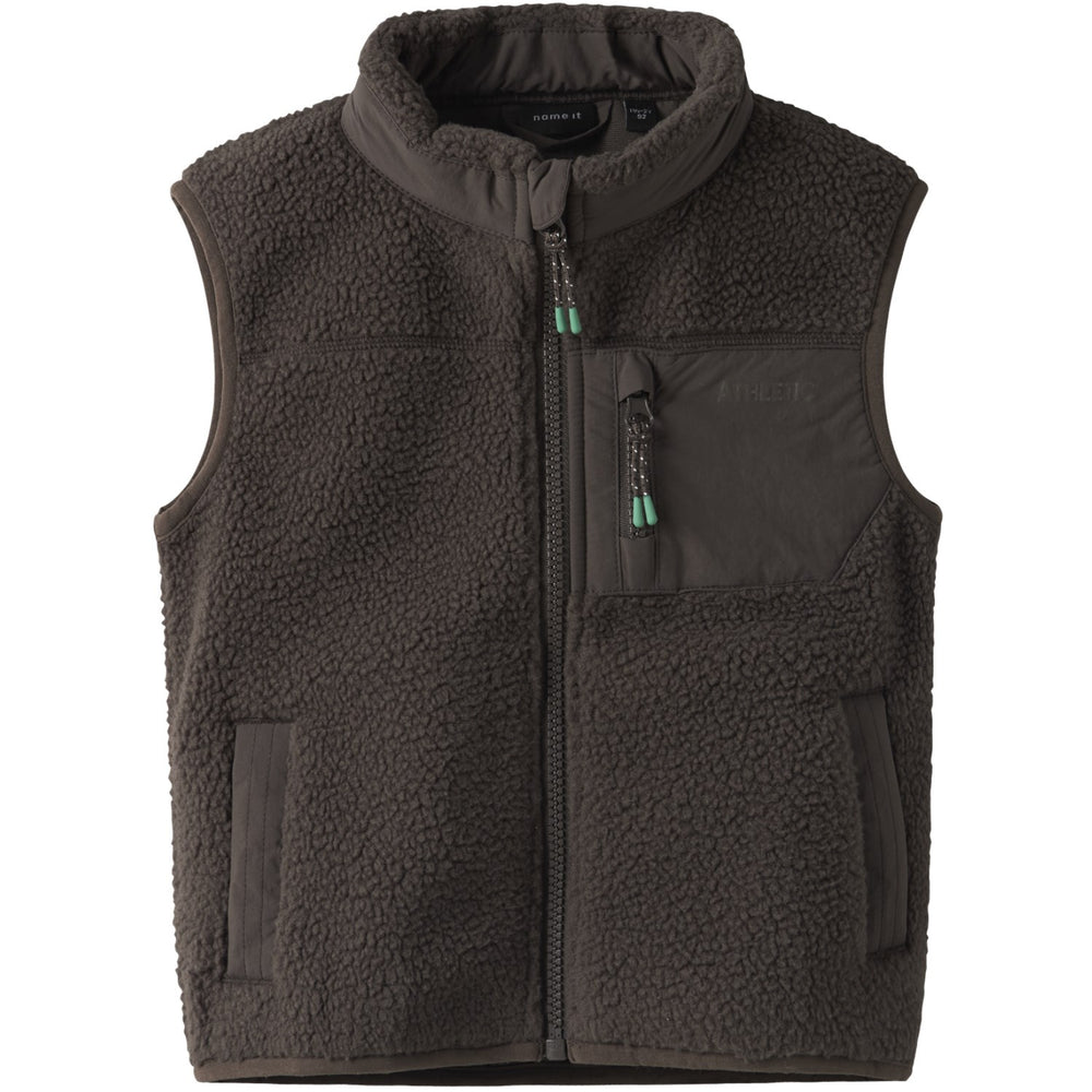 Køb Name It Chocolate Brown Nmmmiller Sherpa Vest