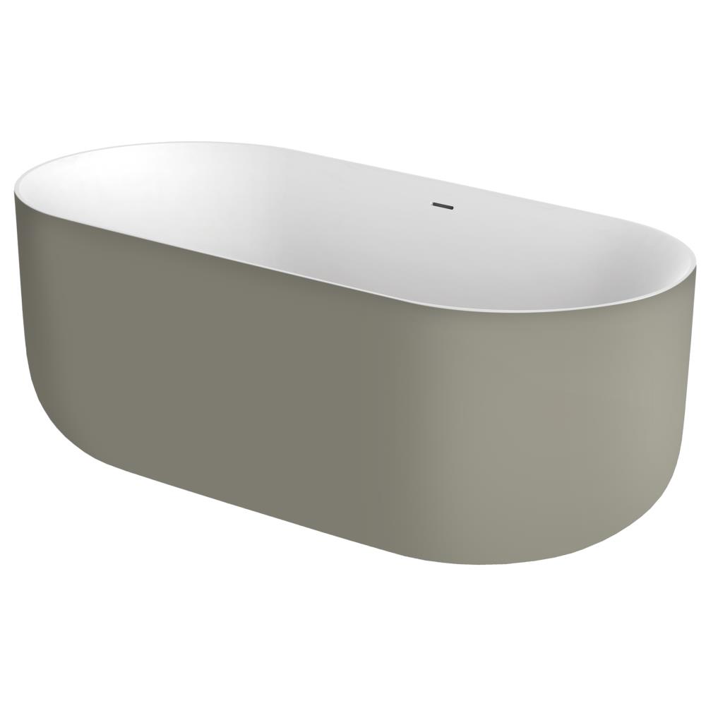 Xenz Mauro vrijstaand bad solid surface 180x85x65cm grijs/wit