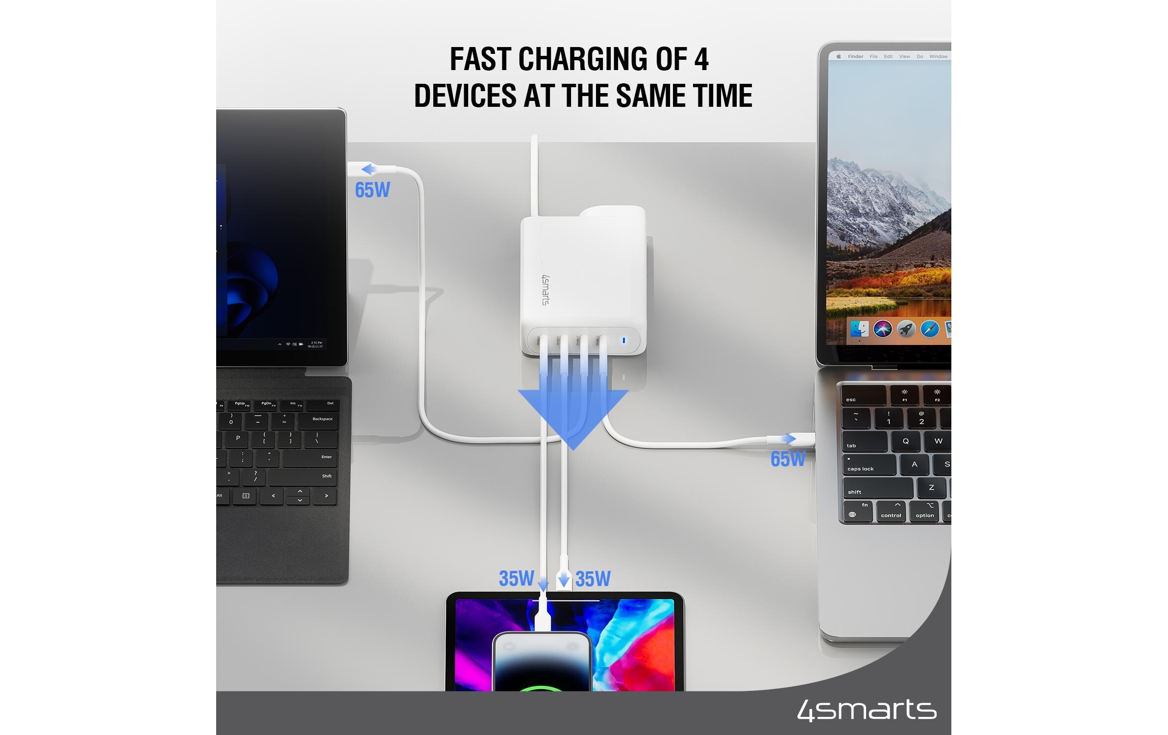 USB-Wandladegerät Flex Pro WeissLadegerät mit Multi-Geräte-Ladefähigkeit