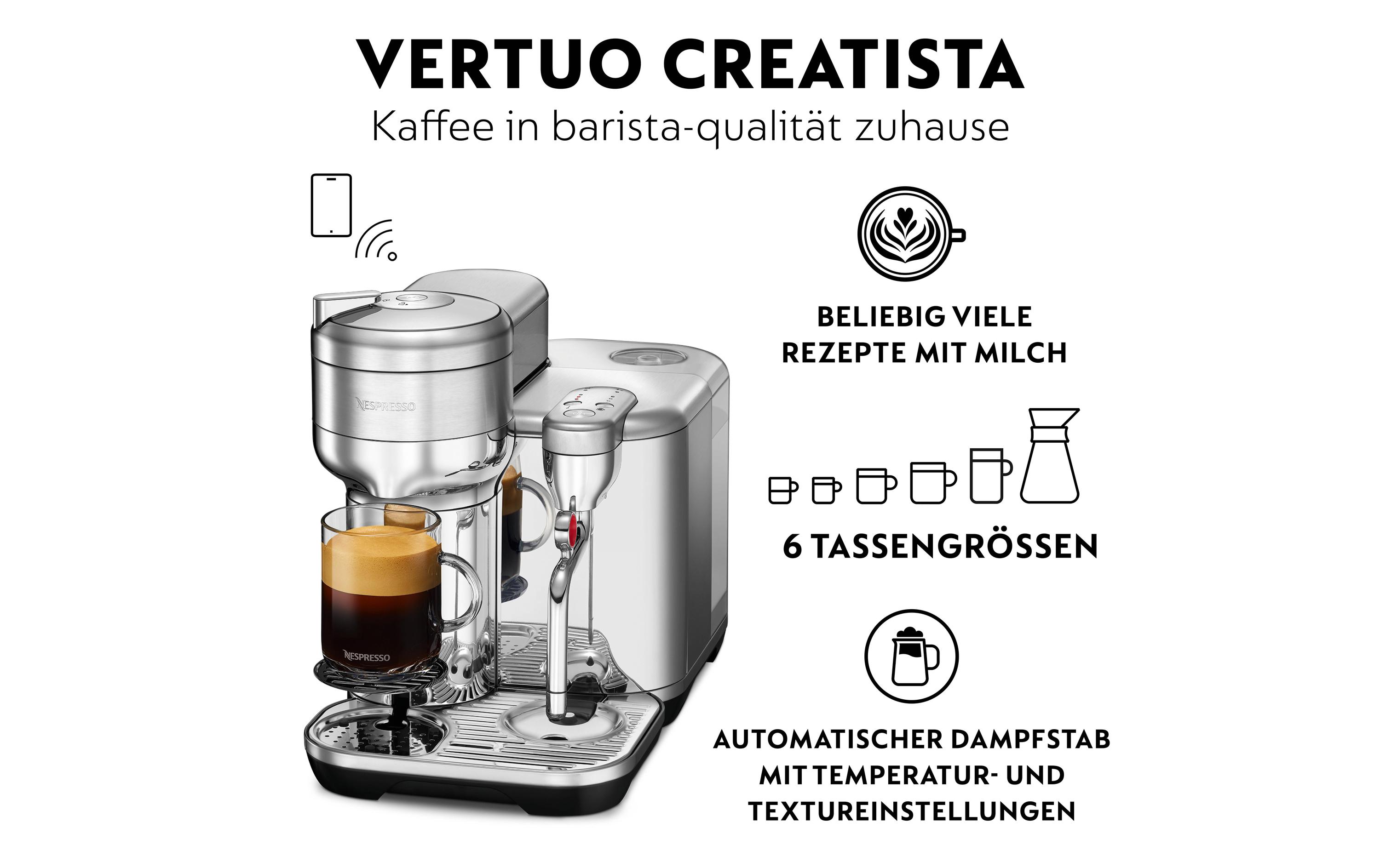 Kaffeemaschine Nespresso Vertuo Creatista Brushed Steel<br>Nespresso-Kaffeemaschine