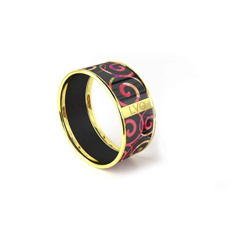 Legend Vogue - Bracelet Bangle Or Jaune Spiral Multicolor