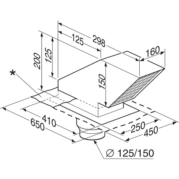 Miele DDF 125/150 Dachdurchführung