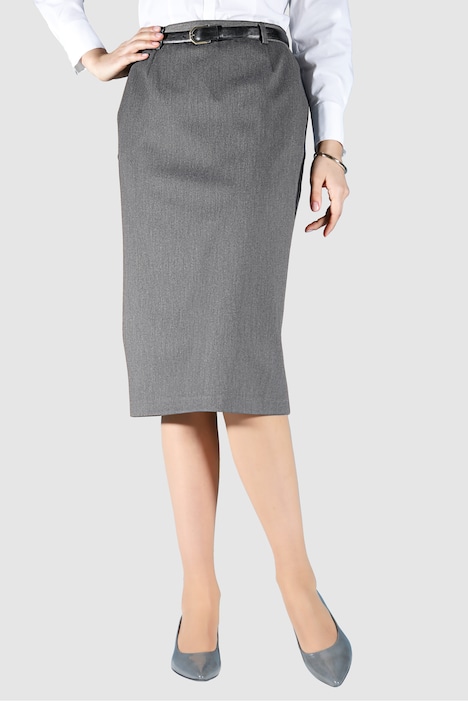 Midirock, Straight Fit, Stretchkomfort, teilelastischer Bund
