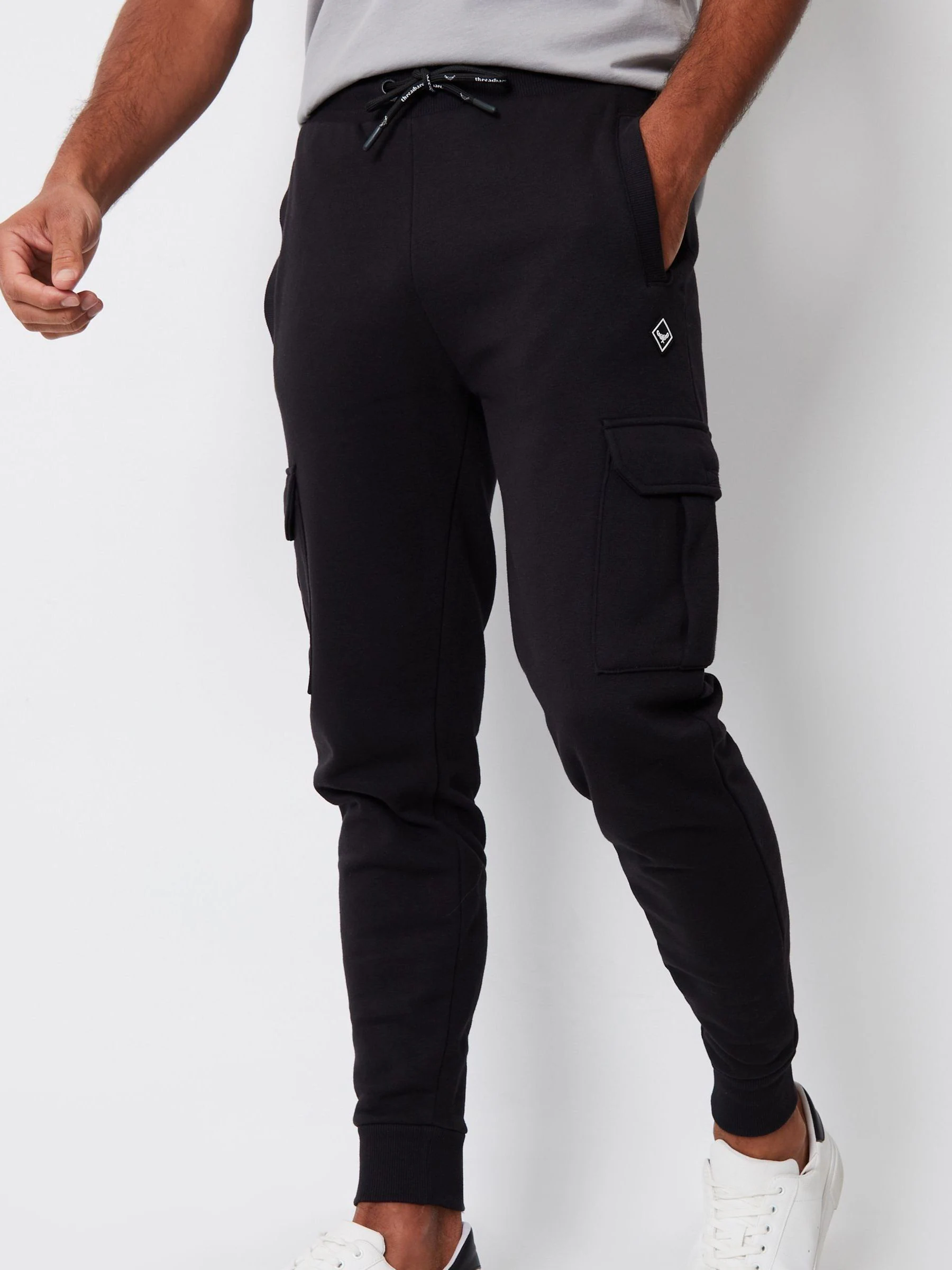 Zwart - Threadbare joggingbroek in cargostijl
