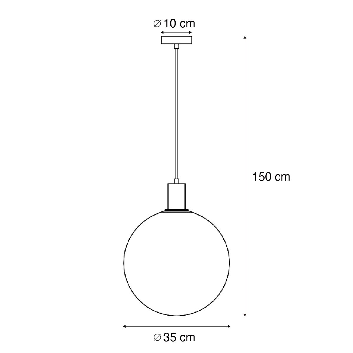 Design hanglamp zwart met regenboog glas 35cm - Mallon