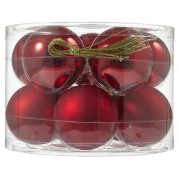Christmas Goods kerstballen mix glas 10 stuks rood Ø 16 cm