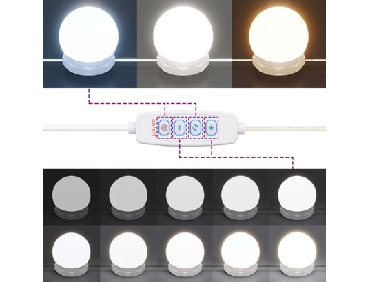 VIDAXL - Coiffeuse avec lumières led chêne fumé 90x42x132,5 cm