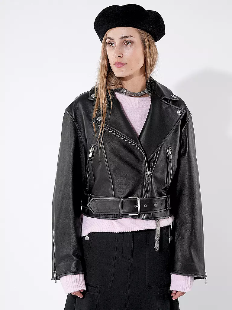 WEEKEND MAX MARA Lederjacke SALETTA schwarz