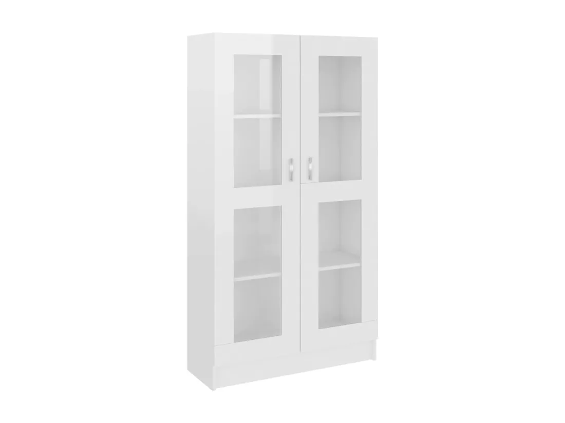 Armoire à vitrine Blanc brillant 82,5x30,5x150 cm Aggloméré