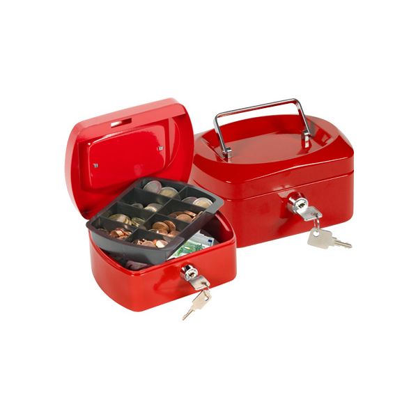 Q-Connect Cofre c/ Bandeja p/ Moedas 152x80x115mm Vermelho - 37653