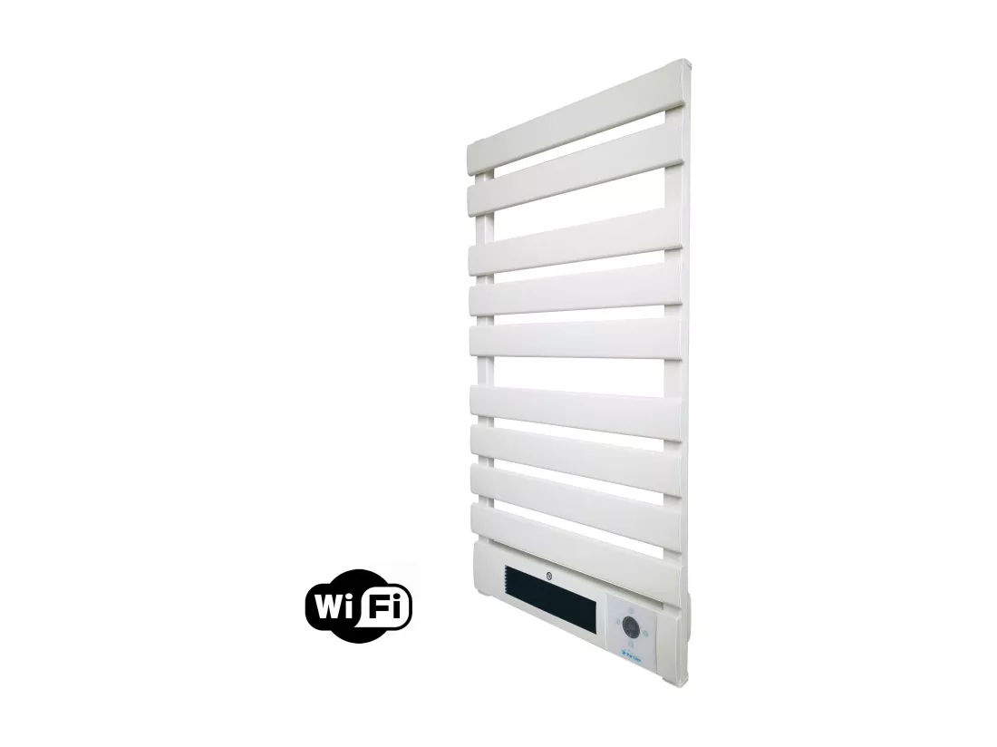 Sèche-serviettes électrique aluminium blanc display LED 1500W
